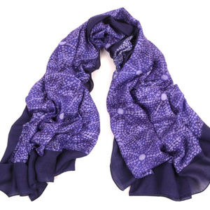 Large square shibori pattern scarf with border